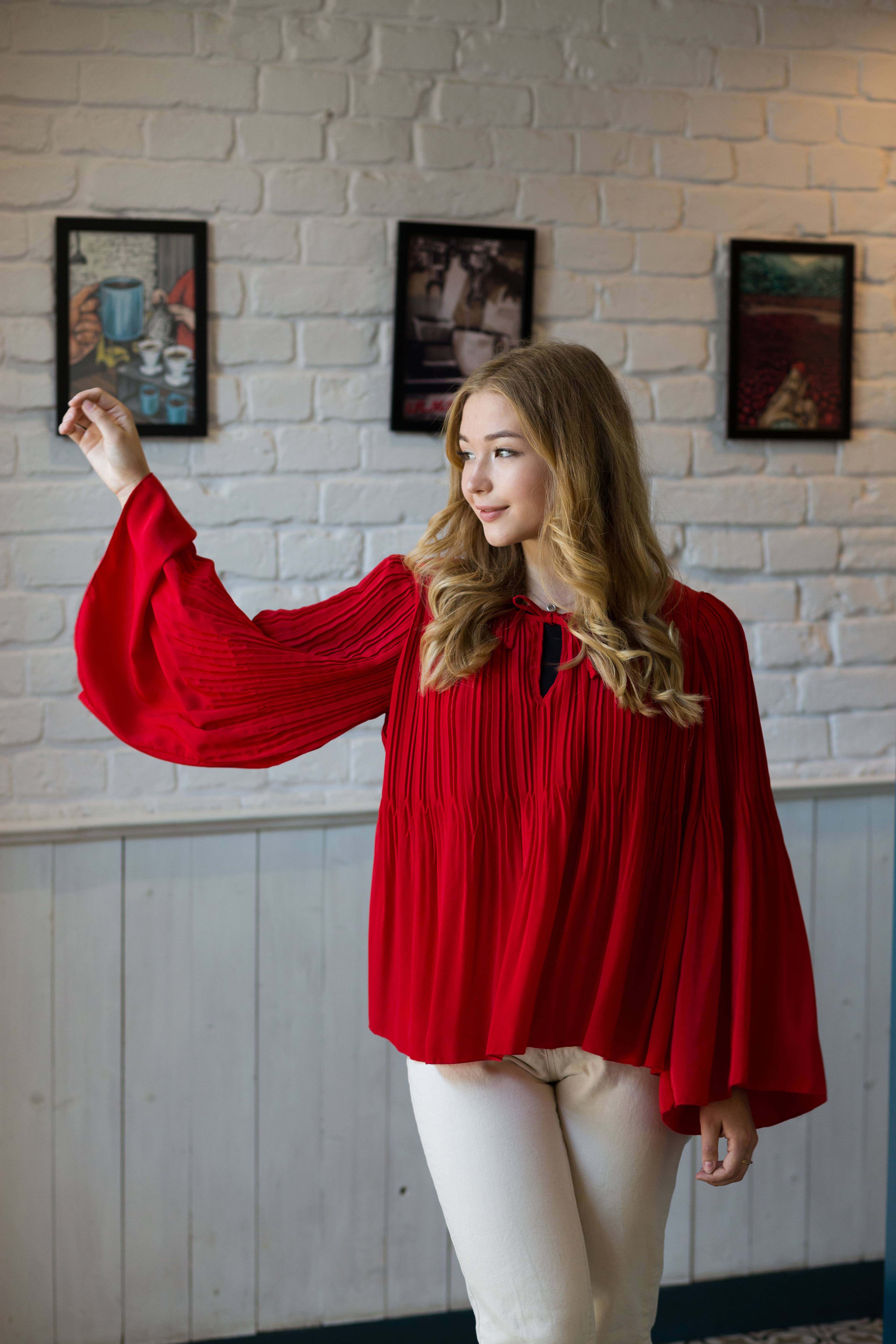 Стильна червона блуза March Фото #2